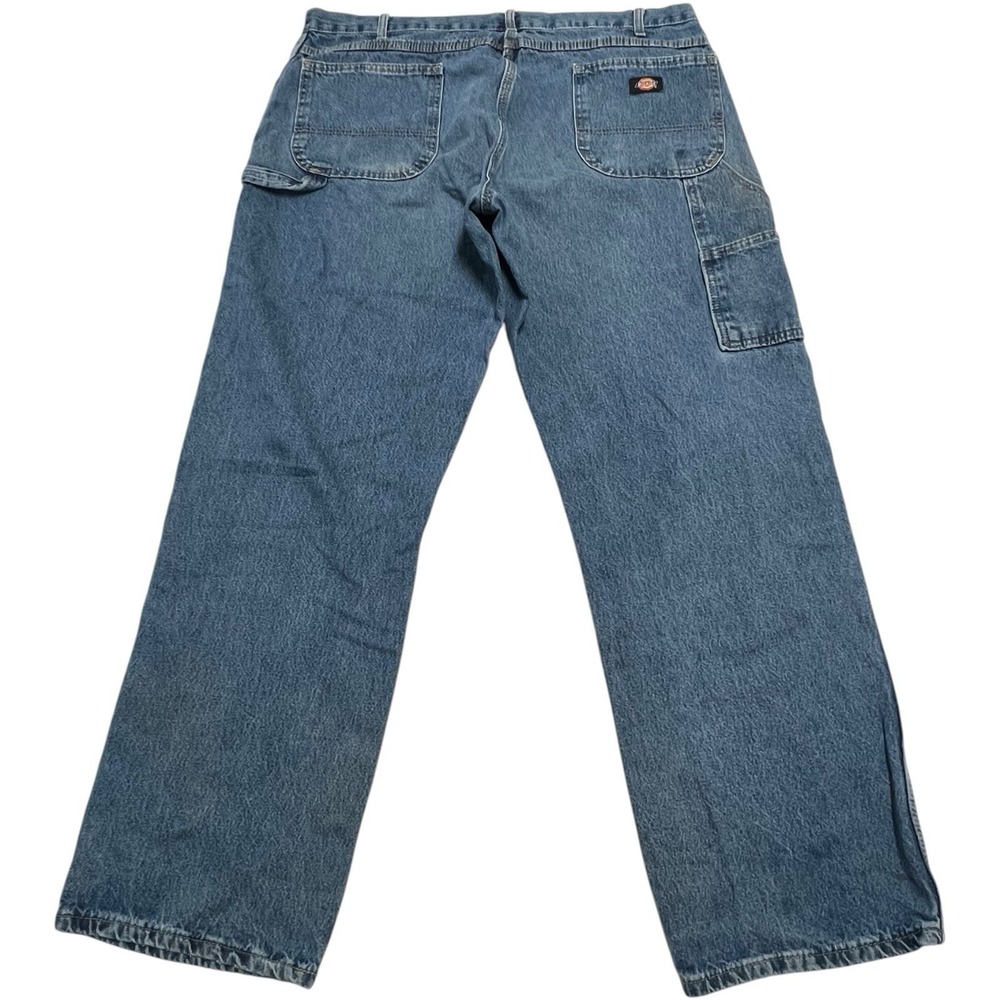 Vintage Dickies Jeans Men's 40x34 Blue Denim Straight Carpenter Workwear Baggy - Picture 2 of 8